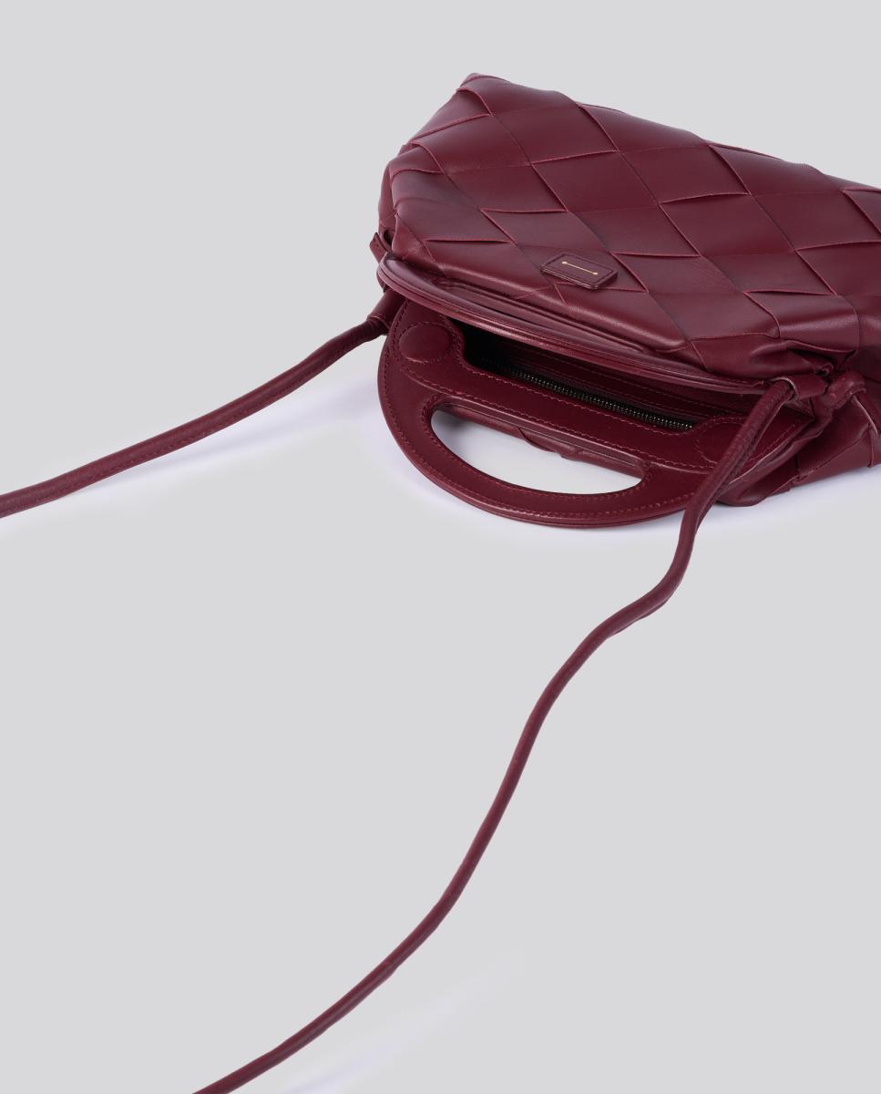 Bolso de mano de piel trenzada modelo Alba de Anthology Paris - Rojo Rojo-3