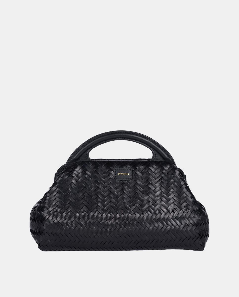 Bolso de mano de piel trenzada modelo Aglae de Anthology Paris - Negro Negro-1