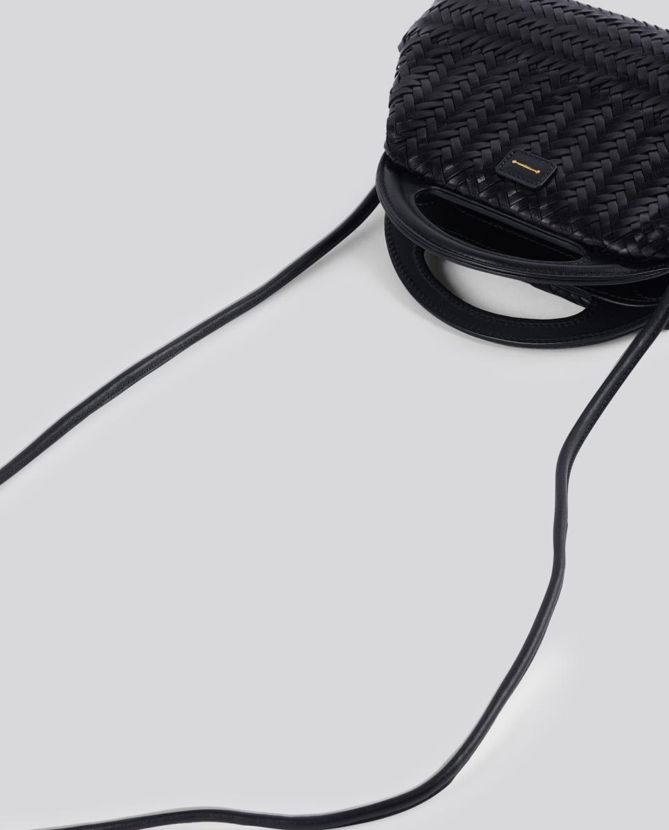 Bolso de mano de piel trenzada modelo Aglae de Anthology Paris - Negro Negro-3