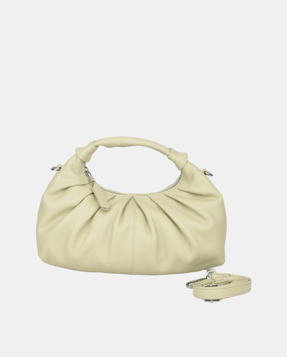 Mala de Mão com Pele Franzida e Tira para Cruzar, Modelo Dandy Draped Branco-2