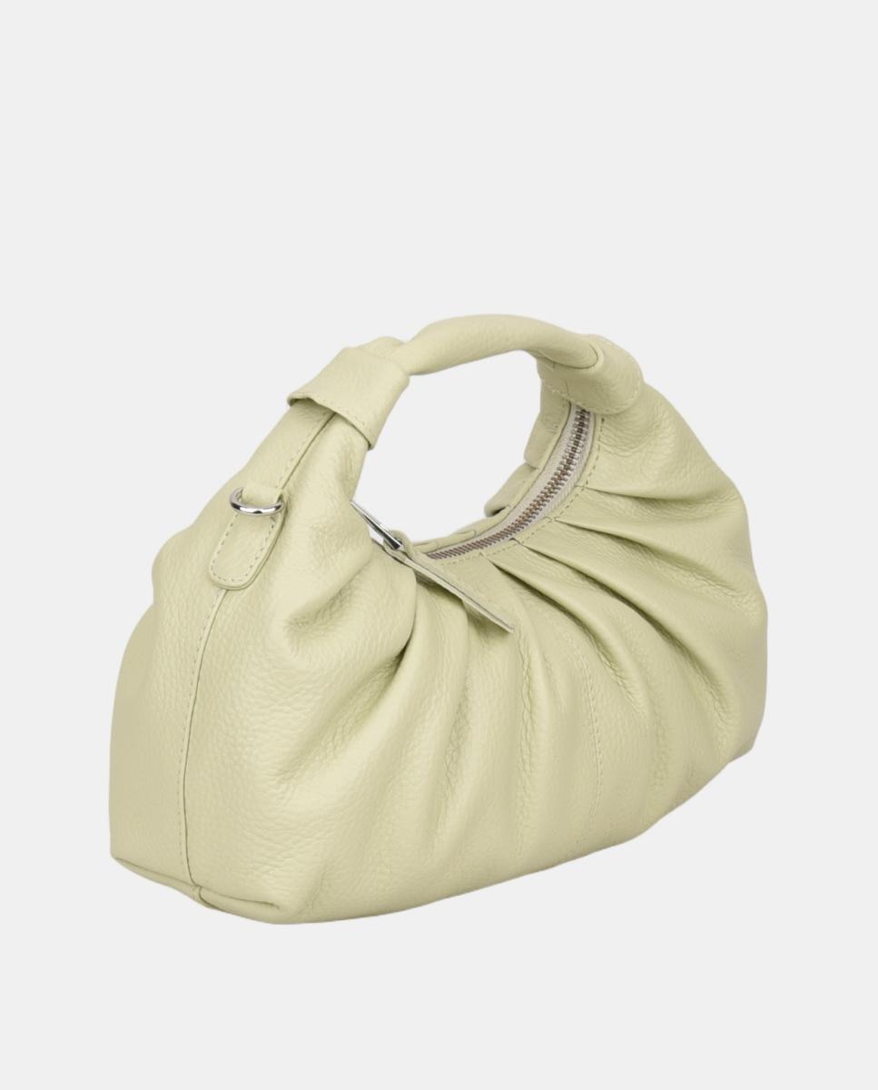 Mala de Mão com Pele Franzida e Tira para Cruzar, Modelo Dandy Draped Branco-3