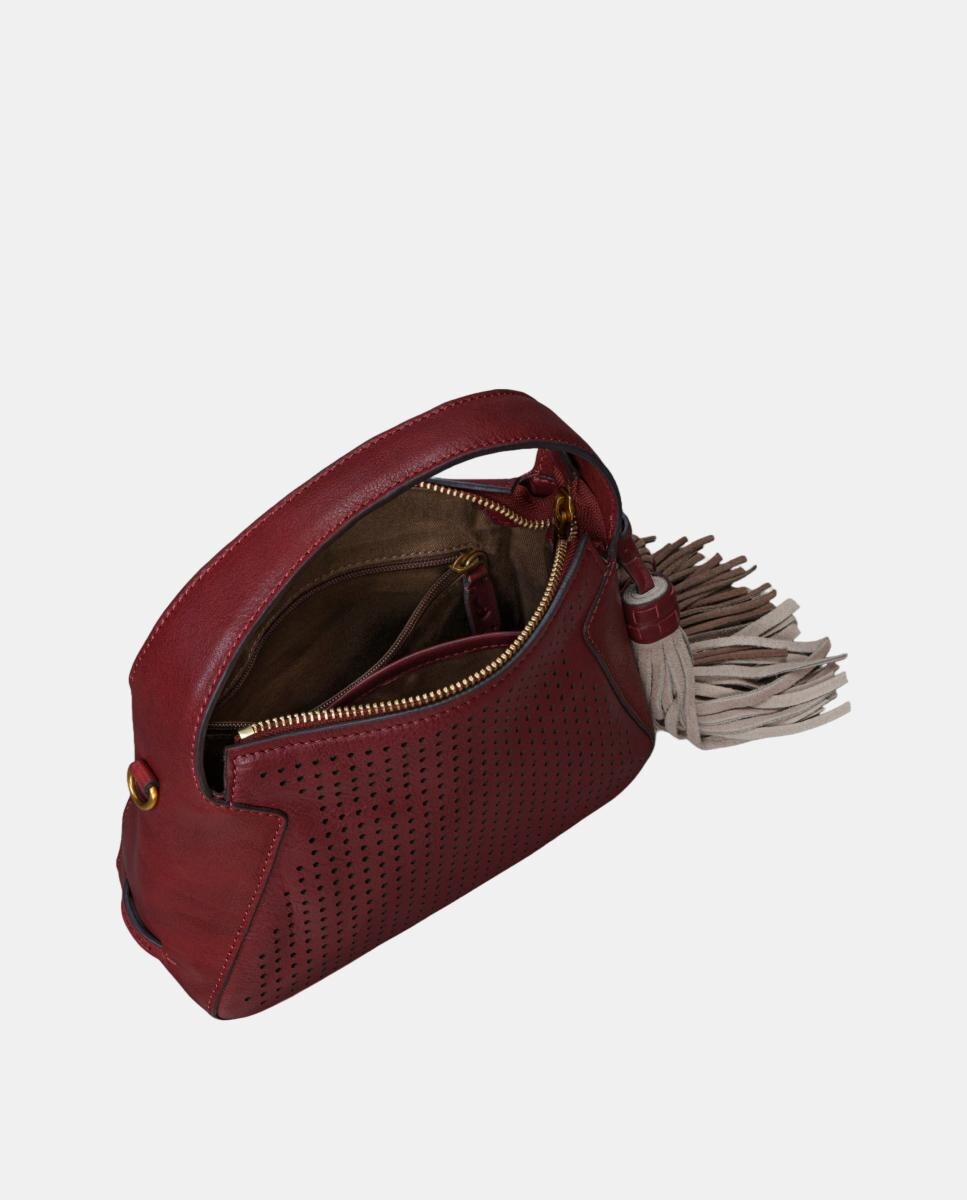 Mala de Mão em Pele Perfurada Vermelho-8