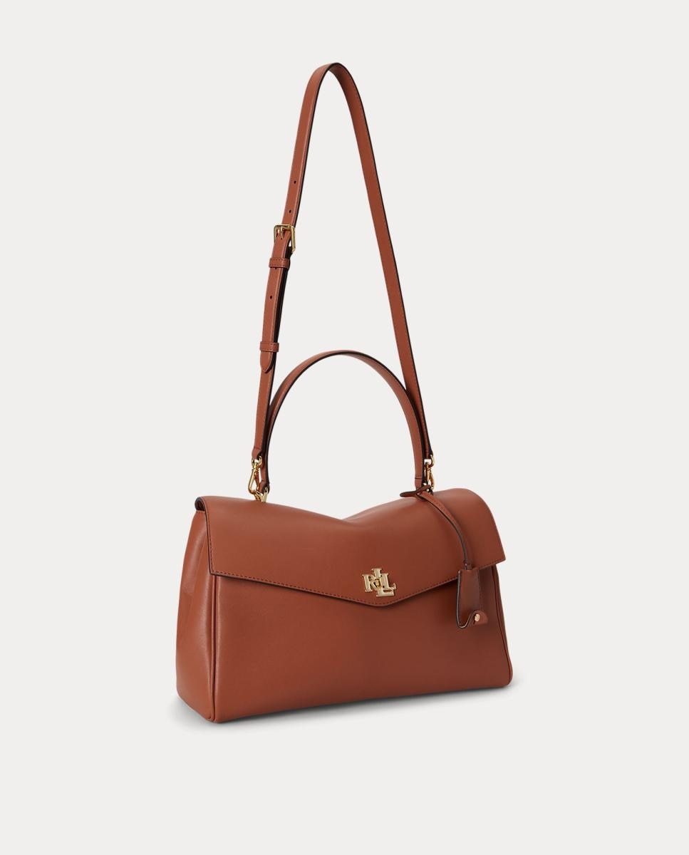 Mala Satchel Farrah Média em Pele Vermelho-telha-2