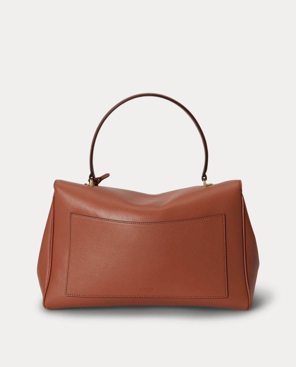 Mala Satchel Farrah Média em Pele Vermelho-telha-3