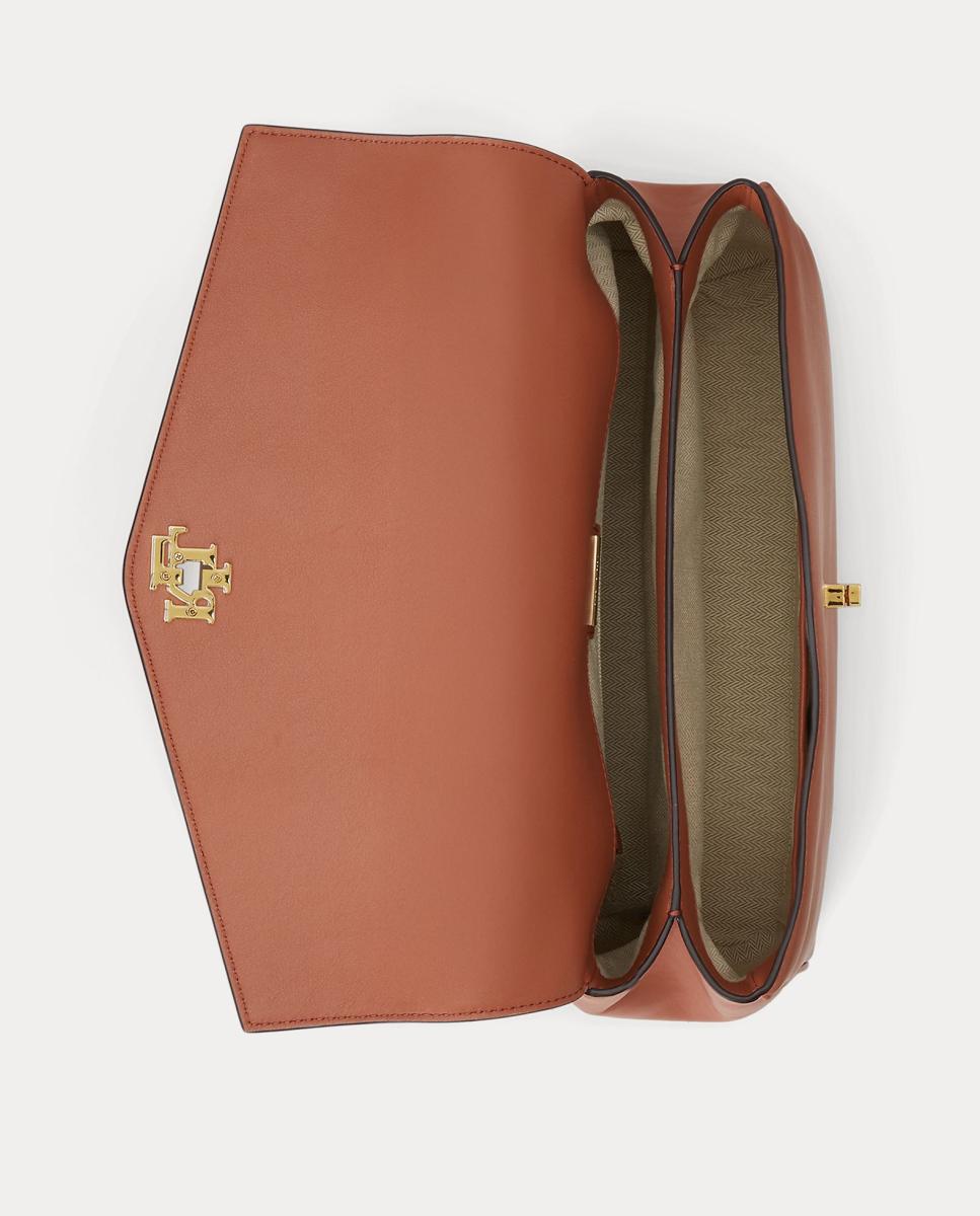 Mala Satchel Farrah Média em Pele Vermelho-telha-4