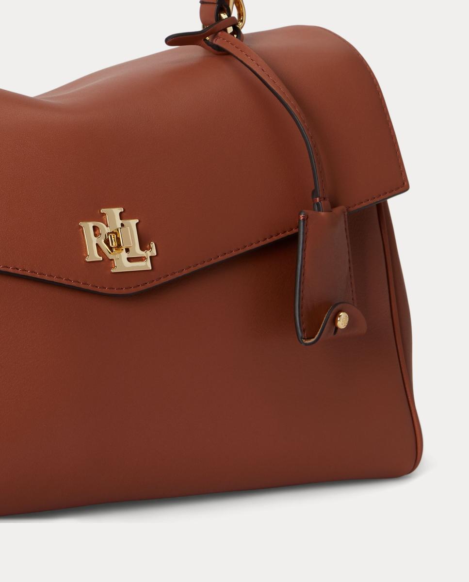 Mala Satchel Farrah Média em Pele Vermelho-telha-5