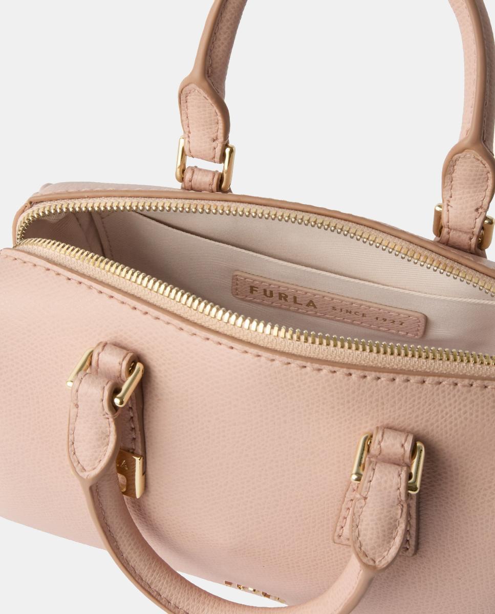 Mala Mini Boston Olivia em Pele Rosa-3