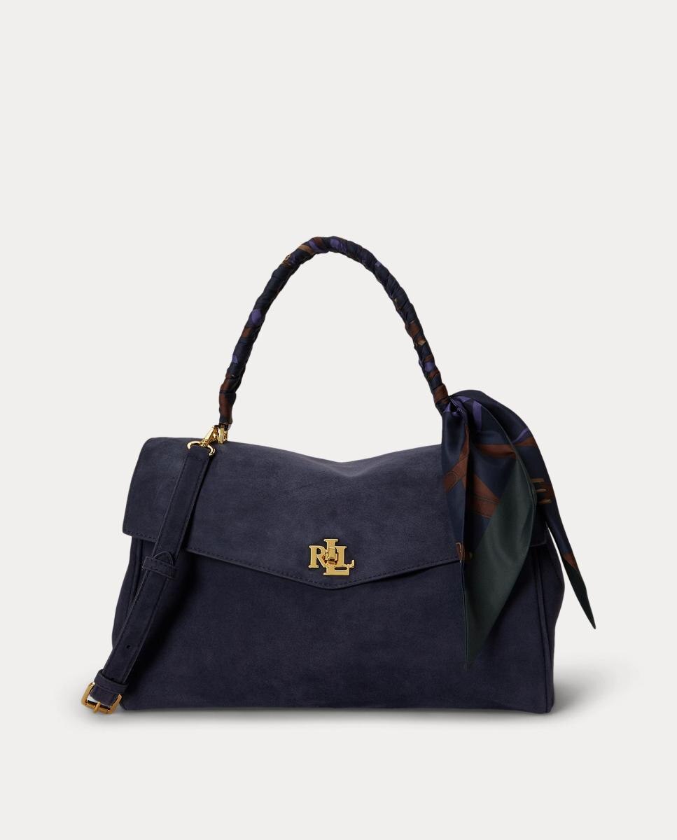 Imagen 0 de Bolso Farrah mediano de ante Azul marino