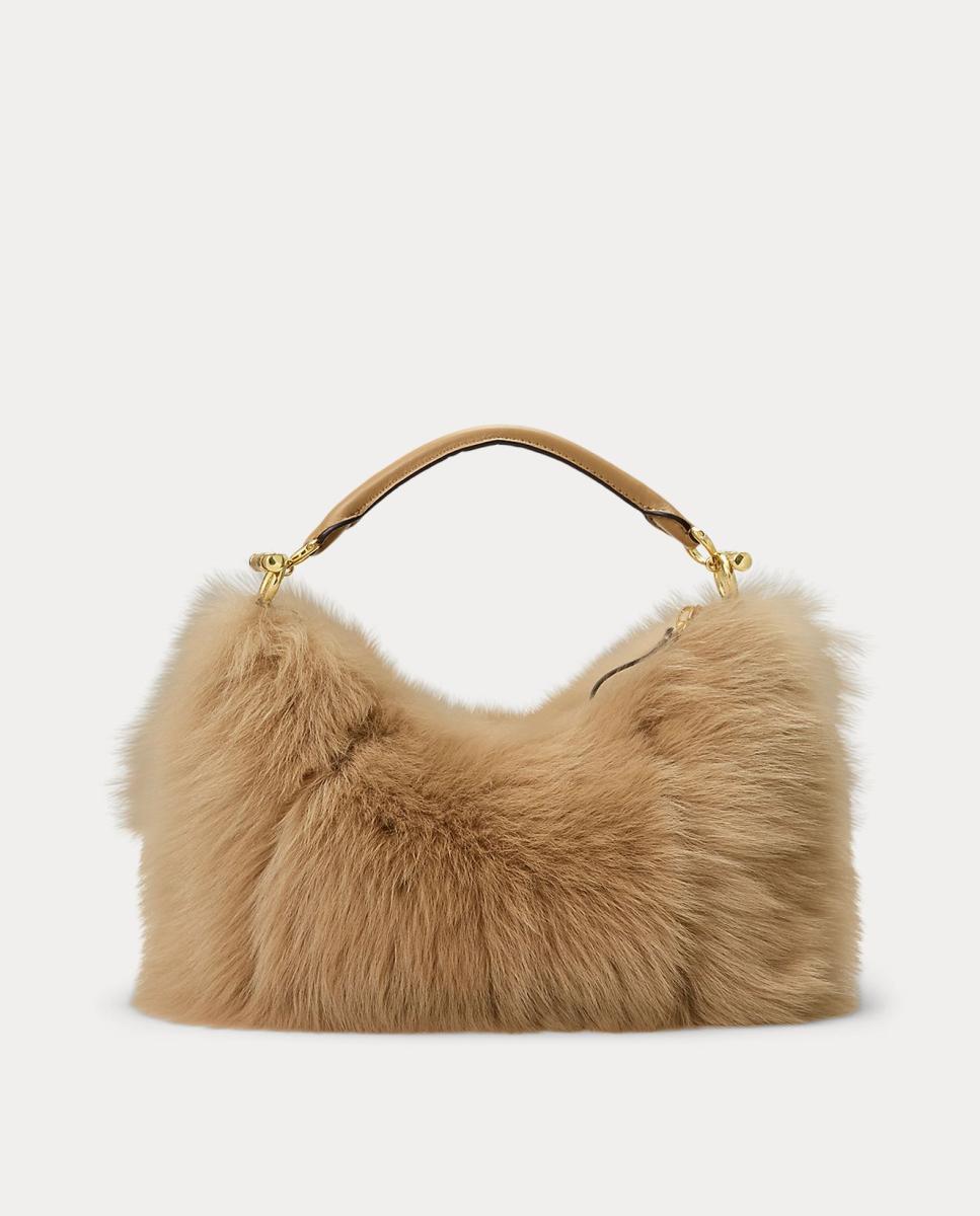 Bolso Blaike pequeño efecto pelo - Lauren Ralph Lauren - Marrón Marrón-4