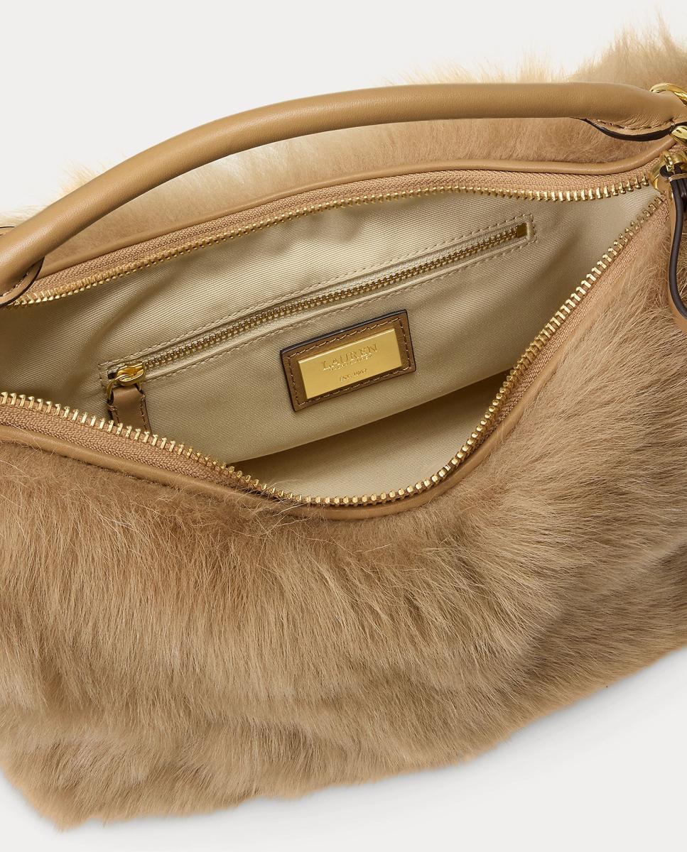 Bolso Blaike pequeño efecto pelo - Lauren Ralph Lauren - Marrón Marrón-5