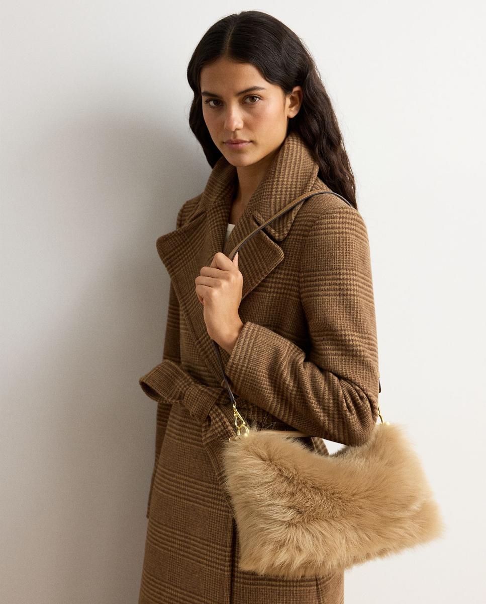 Bolso Blaike pequeño efecto pelo - Lauren Ralph Lauren - Marrón Marrón-7