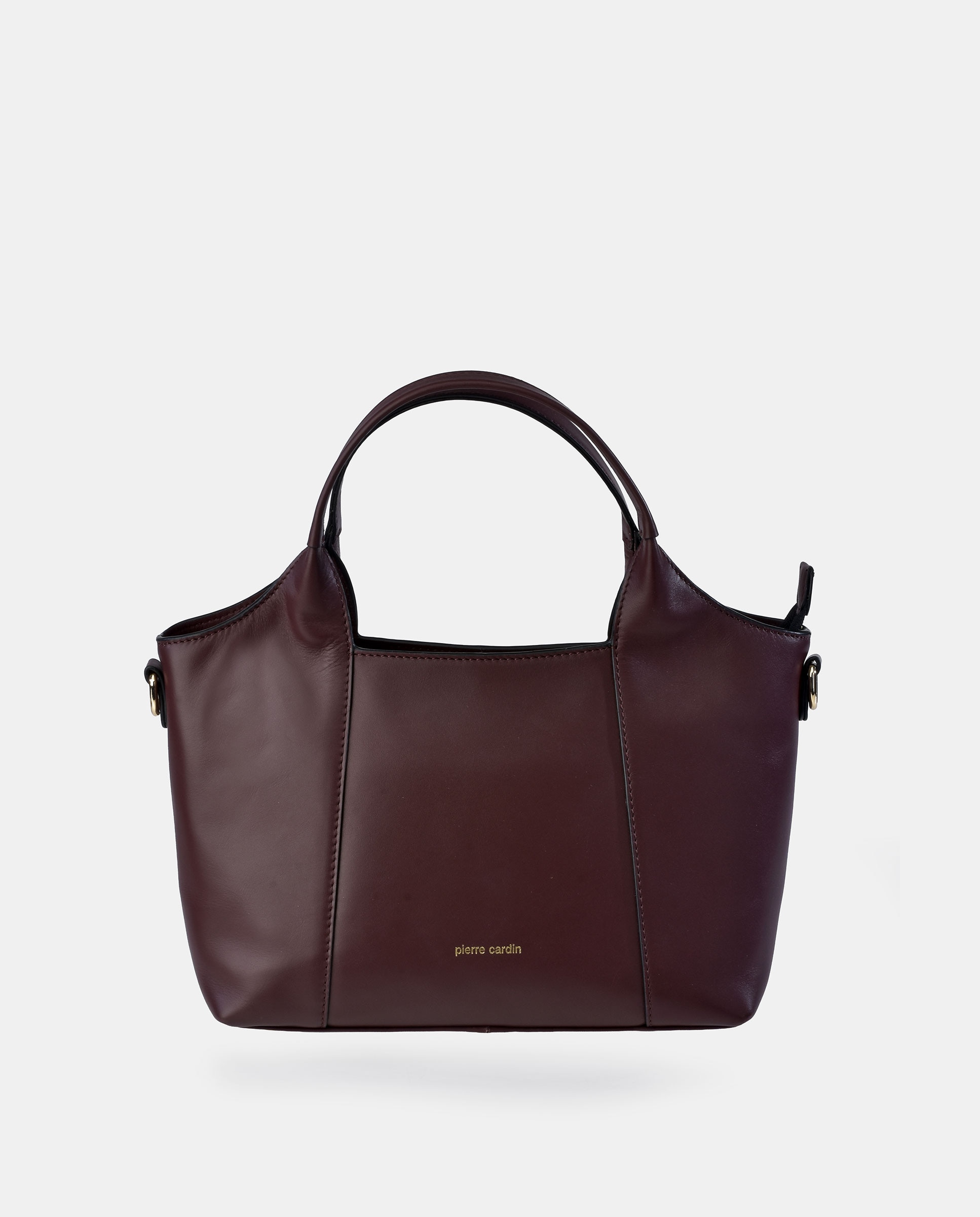 Imagen 0 de Bolso carryall Pierre Cardin en piel con doble asa Rojo oscuro