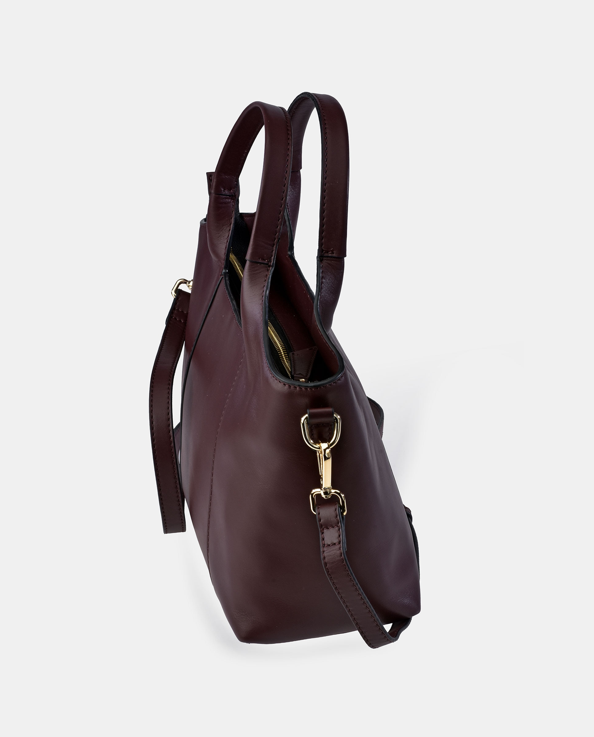 Bolso carryall Pierre Cardin en piel con doble asa - Rojo oscuro Rojo oscuro-3