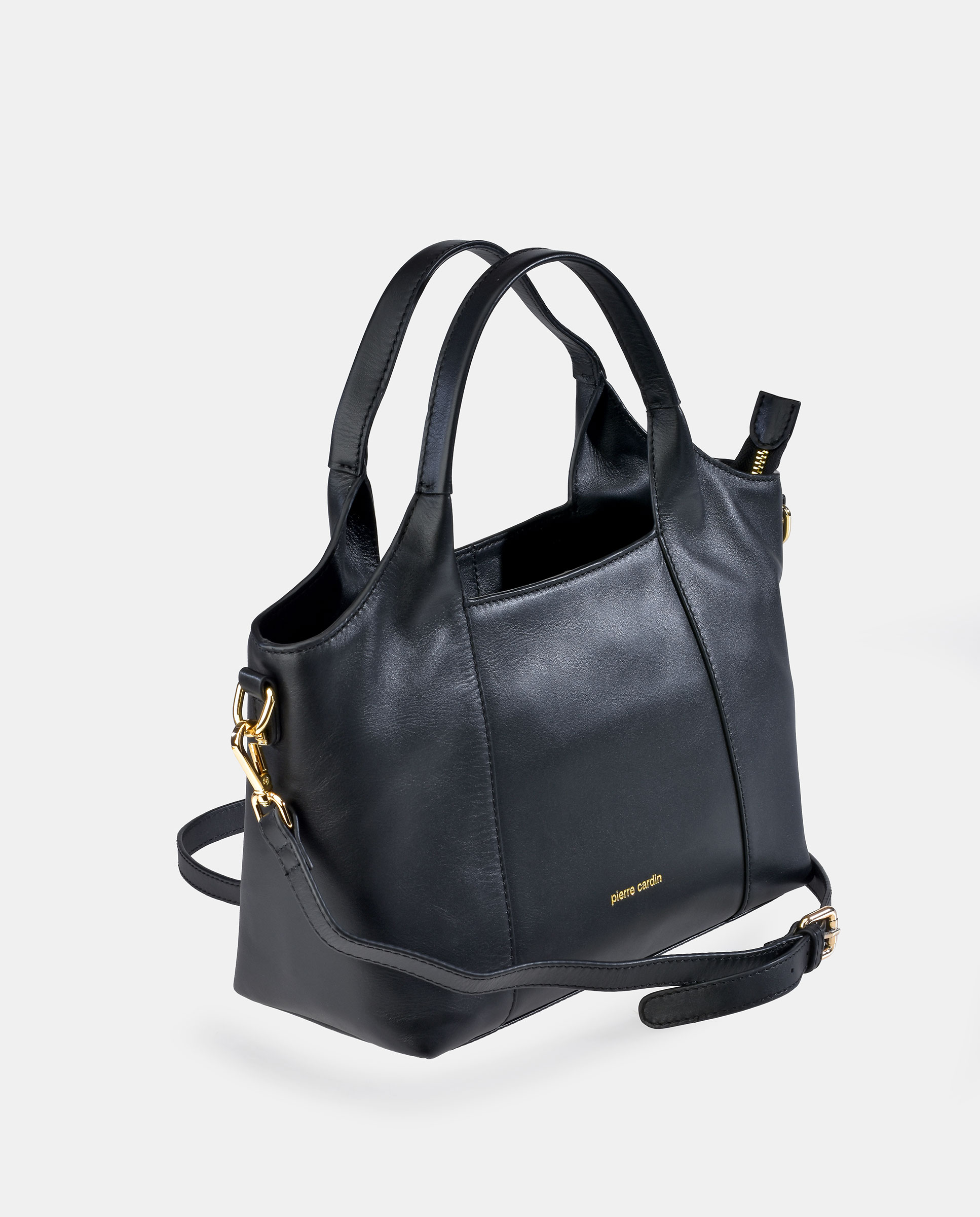 Bolso carryall Pierre Cardin en piel con doble asa - Negro Negro-2
