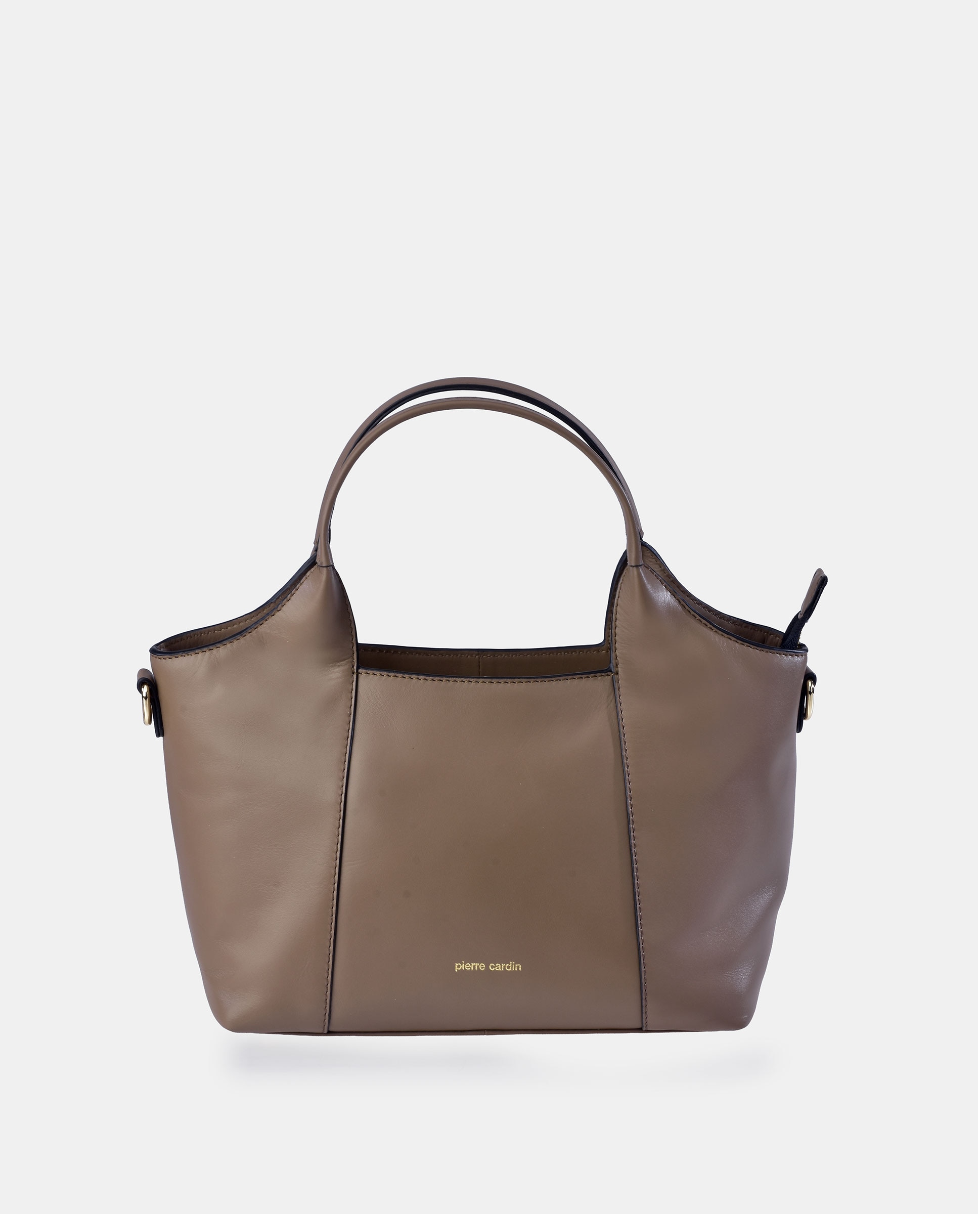 Bolso carryall Pierre Cardin en piel con doble asa - Marrón topo Marrón topo-1