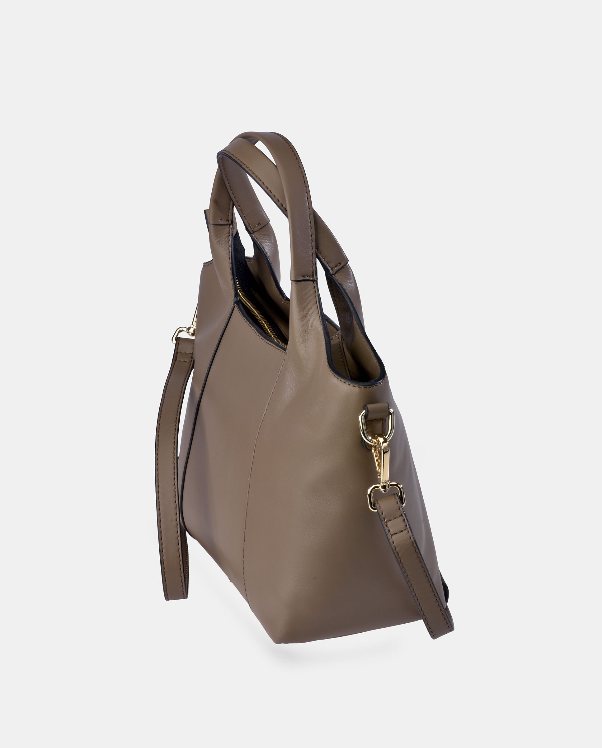 Bolso carryall Pierre Cardin en piel con doble asa - Marrón topo Marrón topo-3