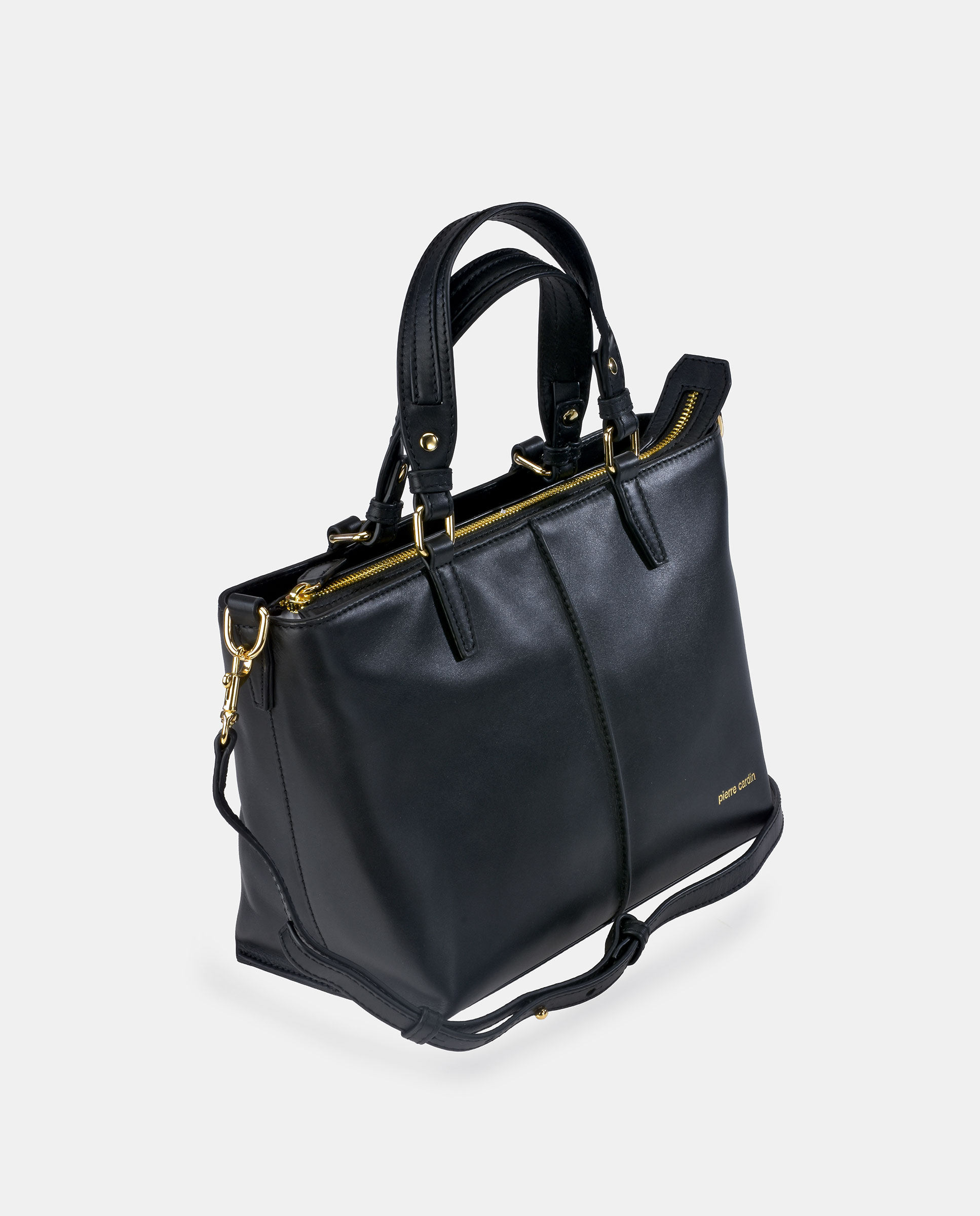 Bolso carryall Pierre Cardin en piel con doble asa de mano - Negro Negro-2