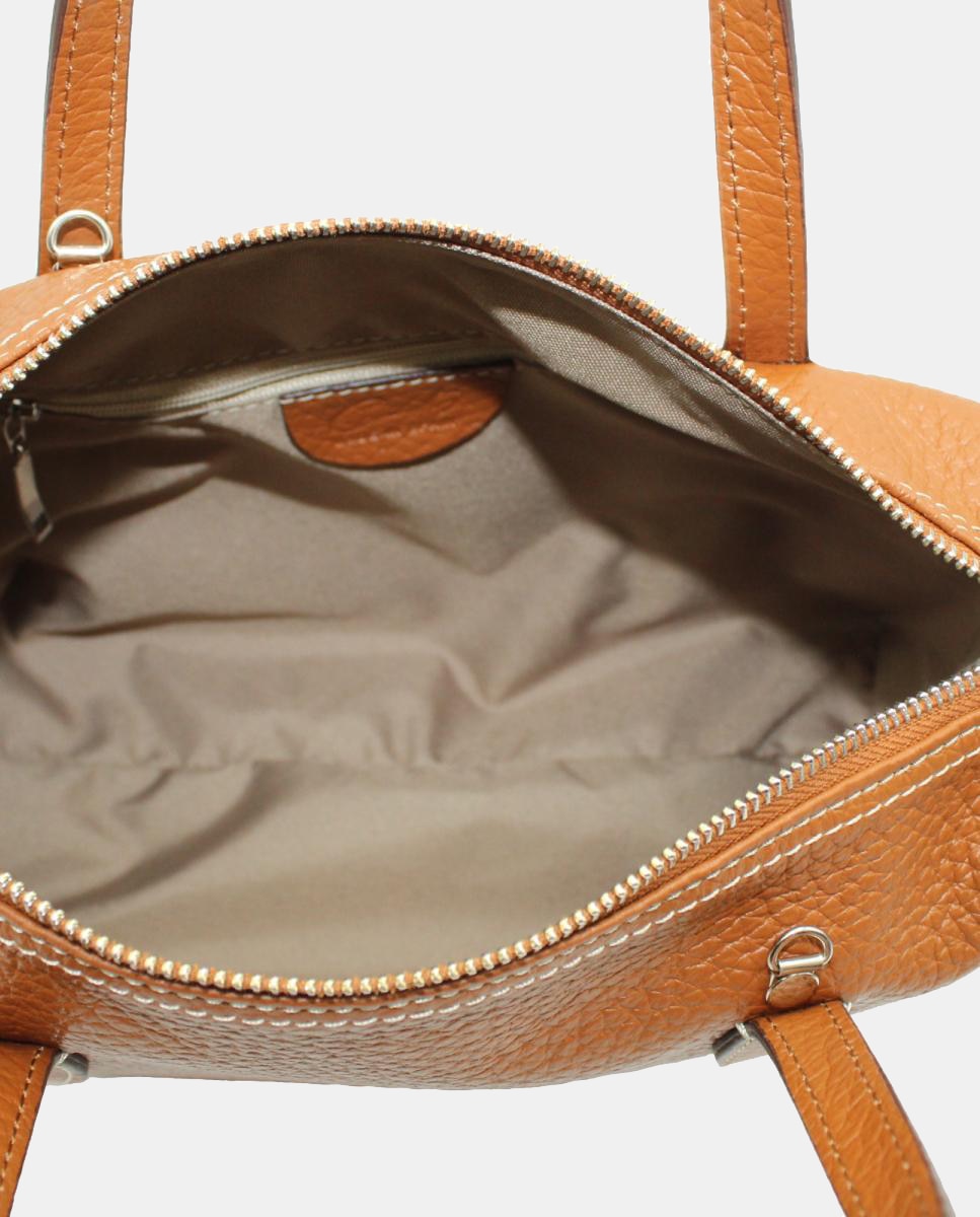 Imagen 4 de Bolso bowling grano gordo piel new con bandolera - Cats - Marrón caramelo Marrón caramelo