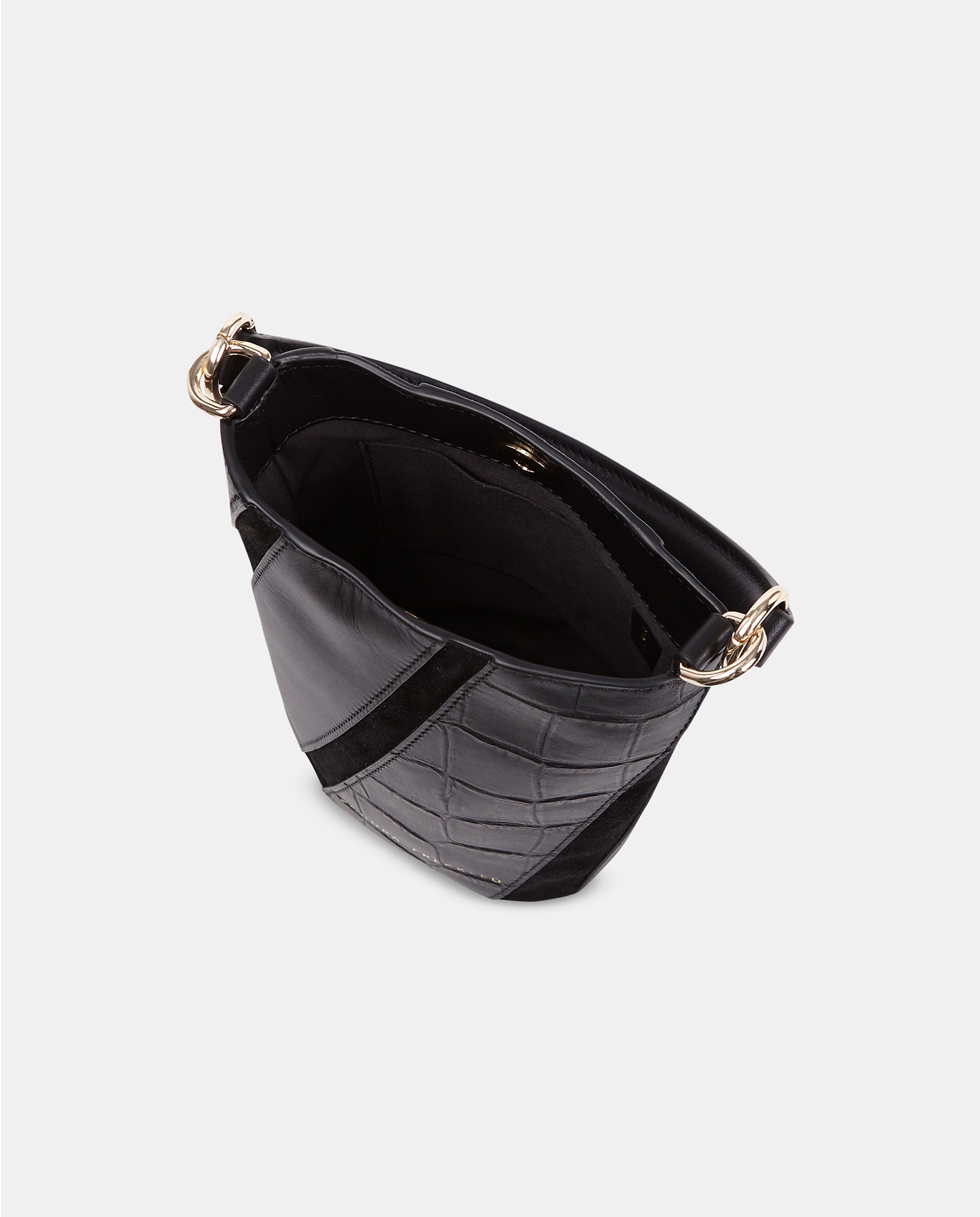 Bolso de mano en piel grabada con bandolera - Sandra Freckled - Negro Negro-3