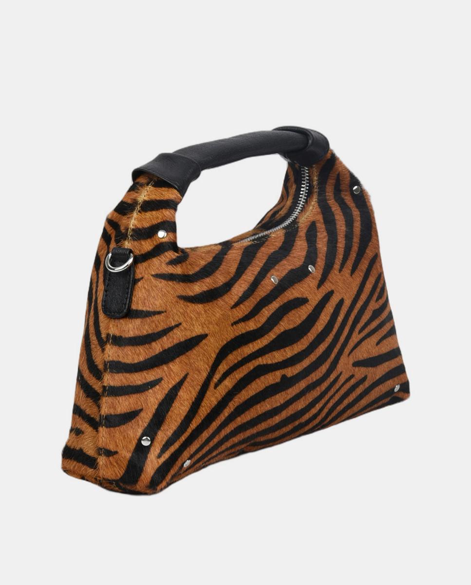 Mala de Mão Estampada com Tira para Cruzar Modelo Dandy Castanho-escuro-2