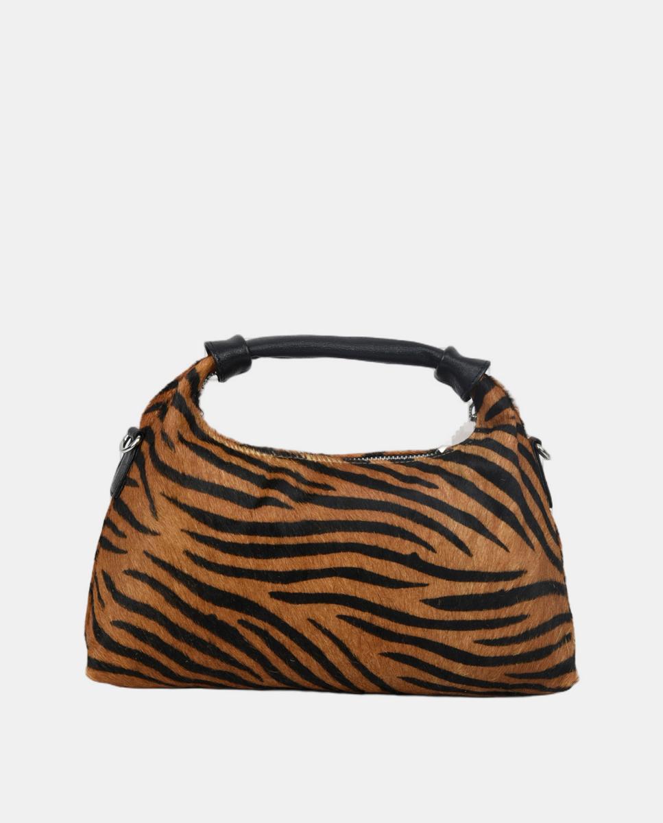Mala de Mão Estampada com Tira para Cruzar Modelo Dandy Castanho-escuro-4