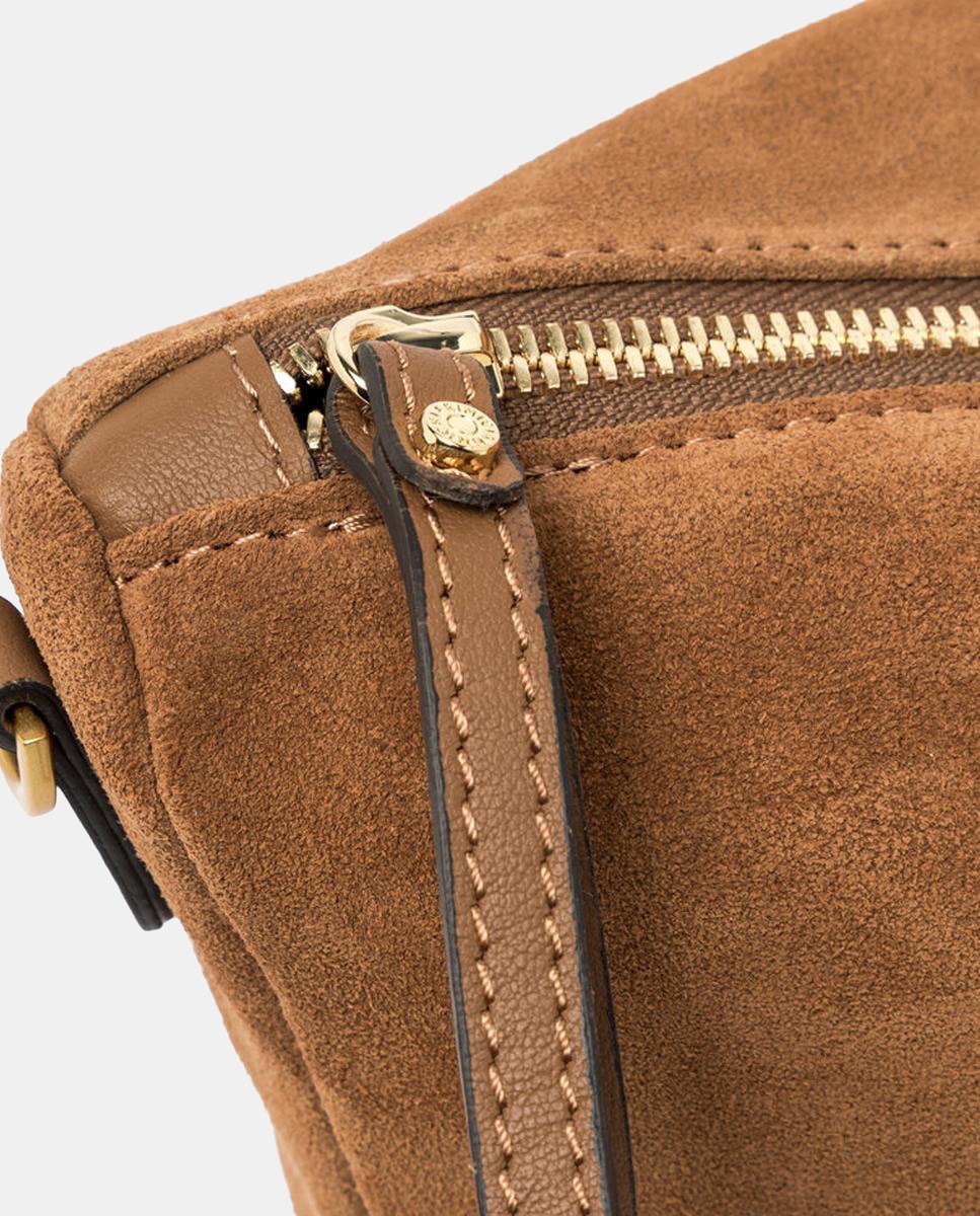 Bolso de mano modelo Nora en piel de ante con correa extraíble. - Gianni Chiarini - Marrón Marrón-4