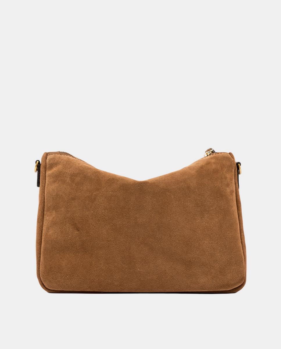 Bolso de mano modelo Nora en piel de ante con correa extraíble. - Gianni Chiarini - Marrón Marrón-5