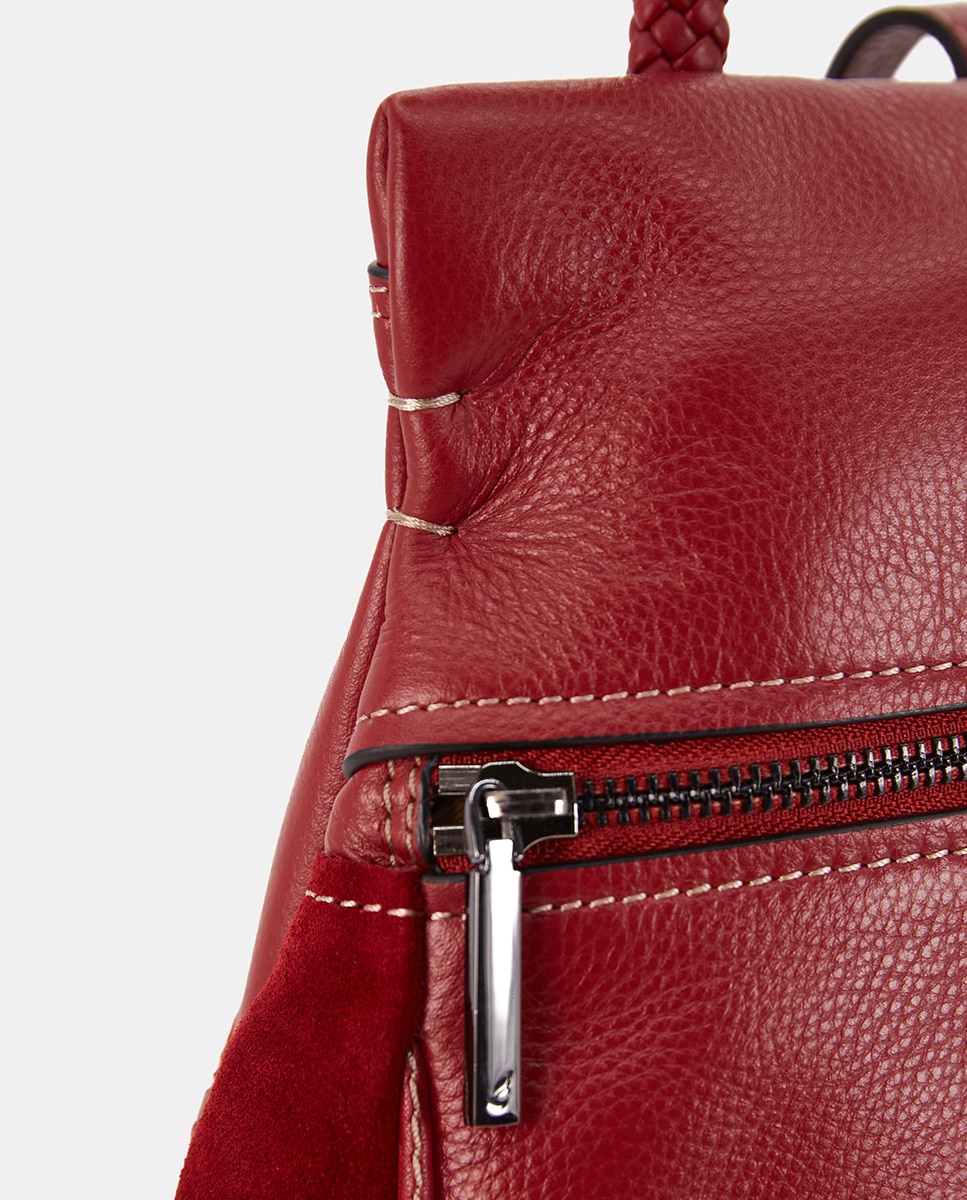 Mochila Freedom em Pele Vermelho-5