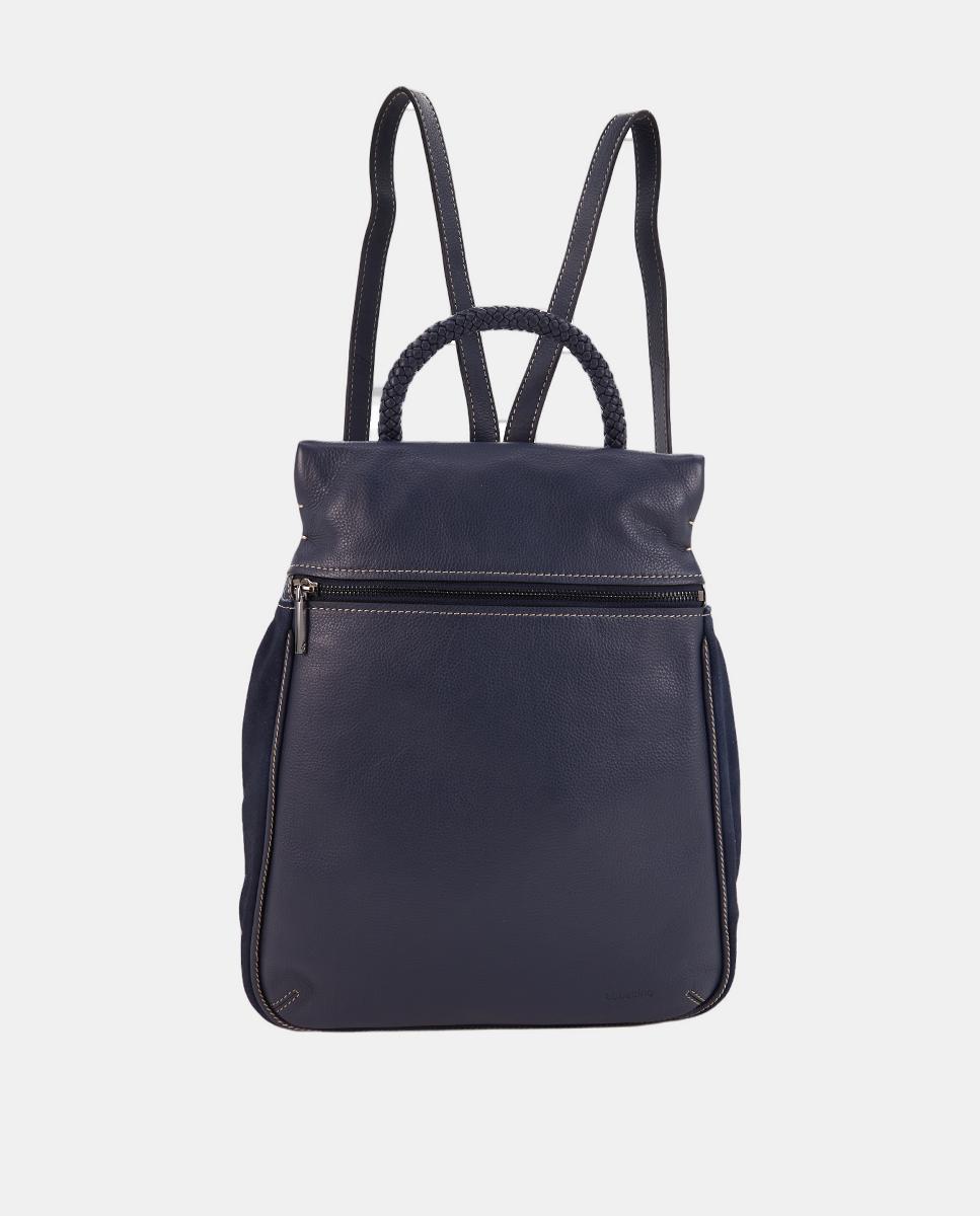 Mochila Freedom em Pele Azul-1