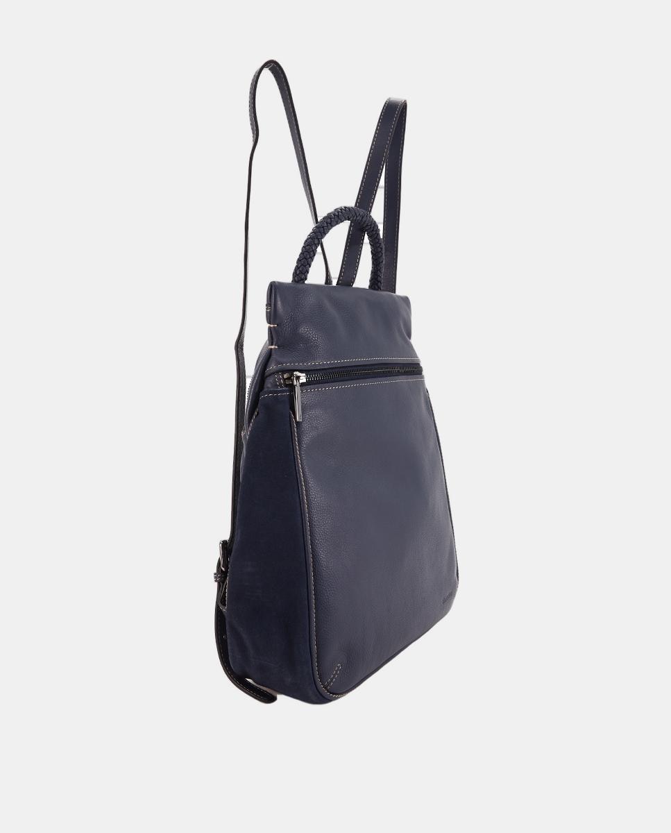 Mochila Freedom em Pele Azul-3