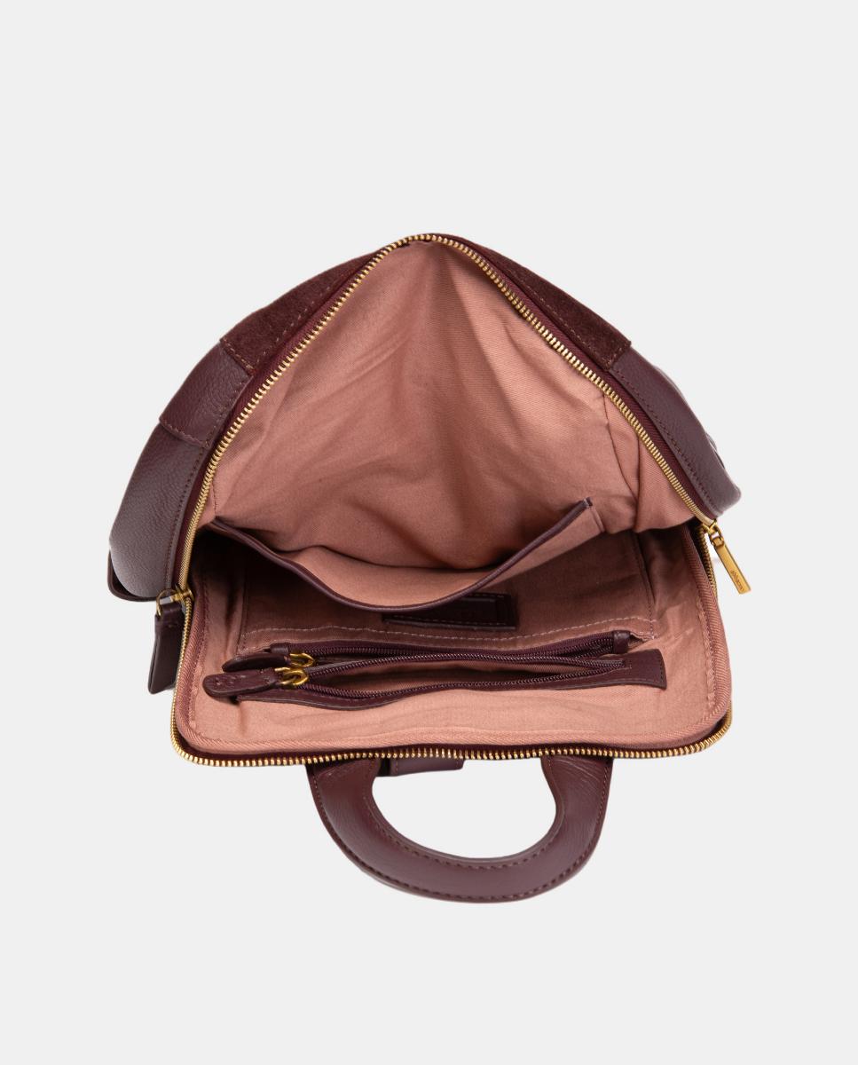 Mochila Freedom em Pele e Croute Bordeaux-5