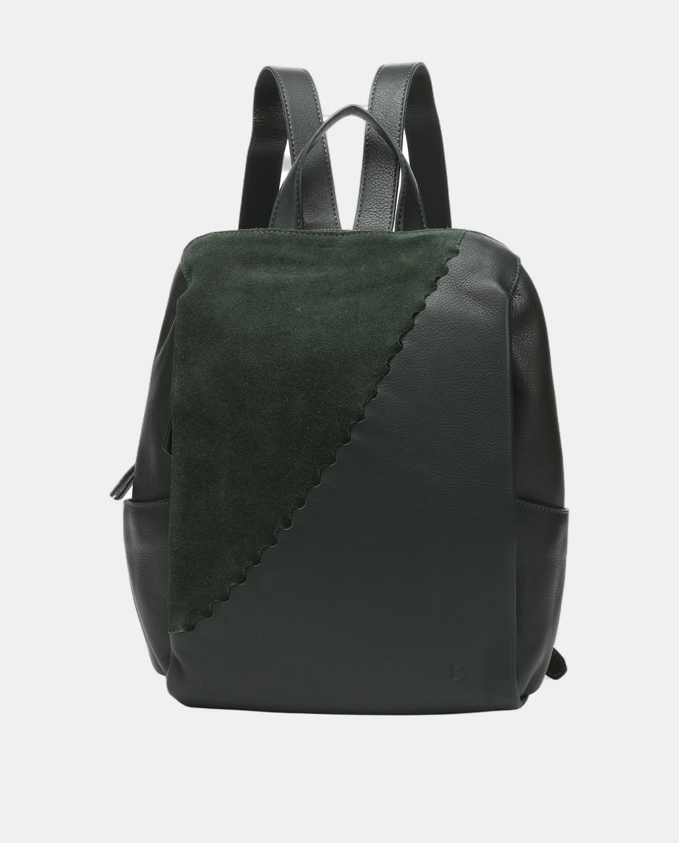 Mochila Freedom em Pele e Croute Verde-1