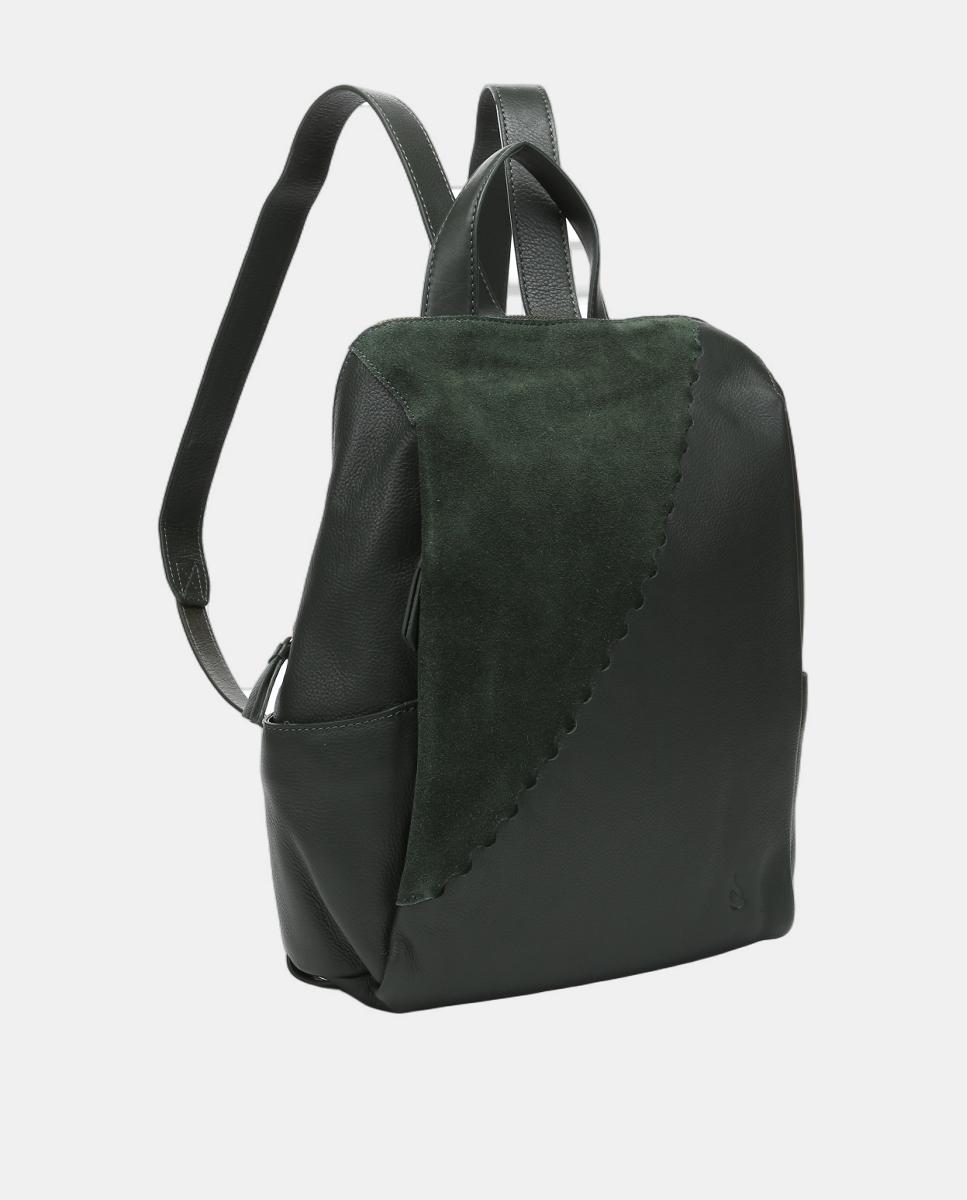 Mochila Freedom em Pele e Croute Verde-2