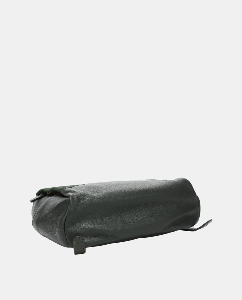 Mochila Freedom em Pele e Croute Verde-4