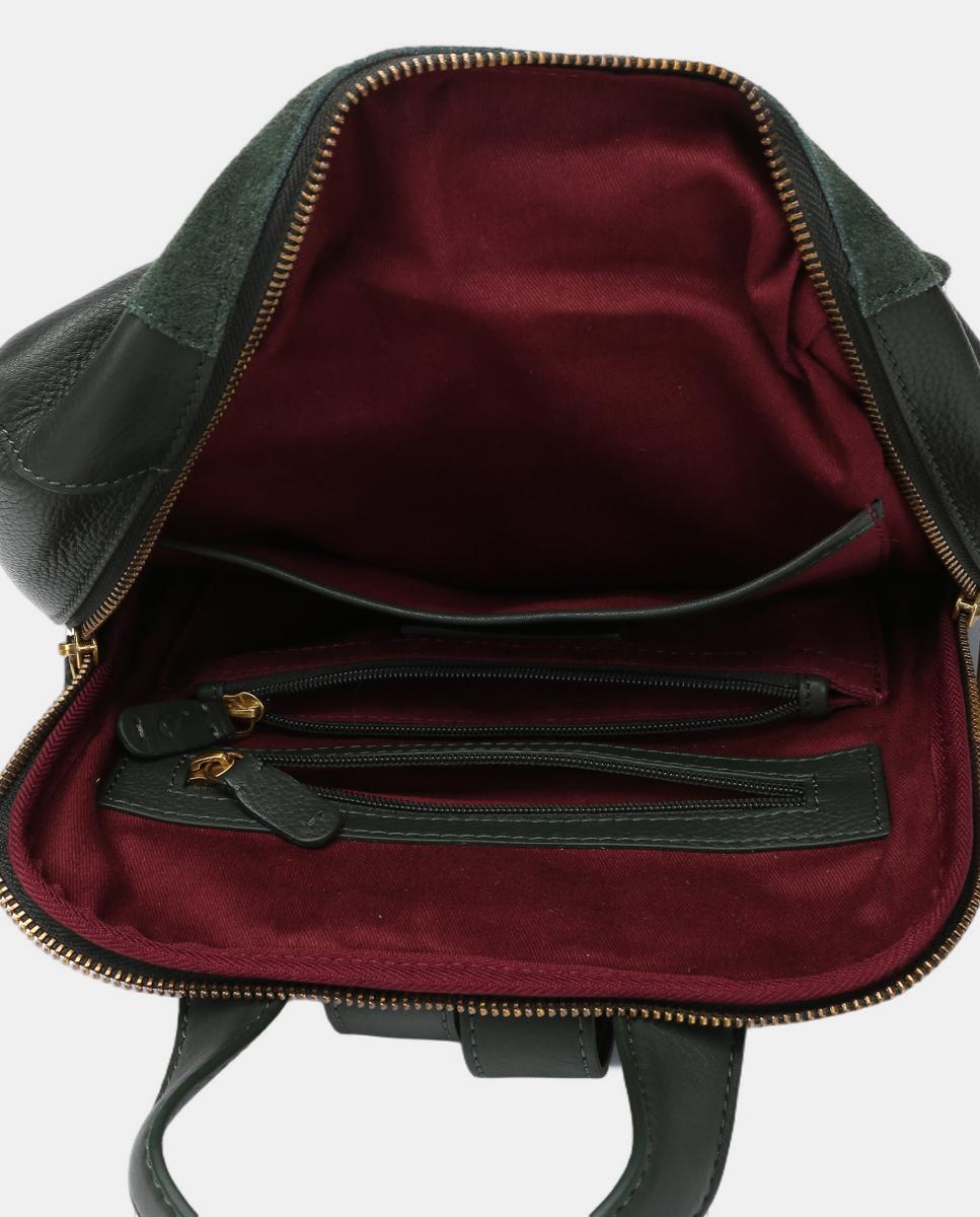 Mochila Freedom em Pele e Croute Verde-6