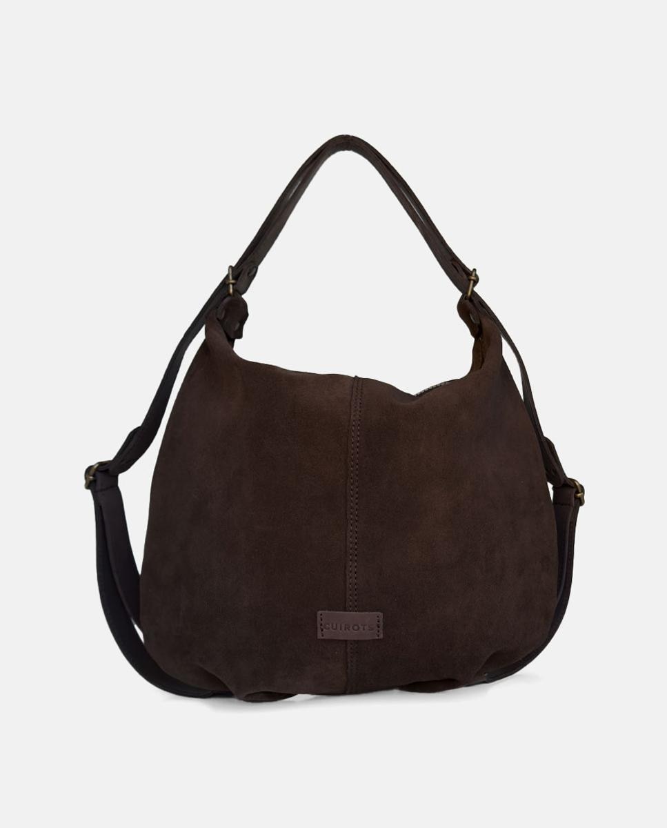 Mala Tipo Mochila em Pele Castanho-escuro-1