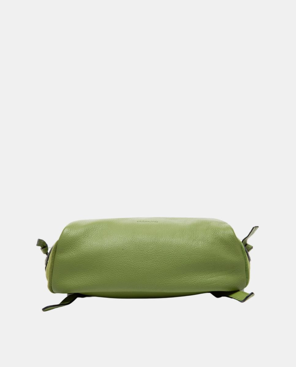 Mochila em Pele com Pesponto Verde-5