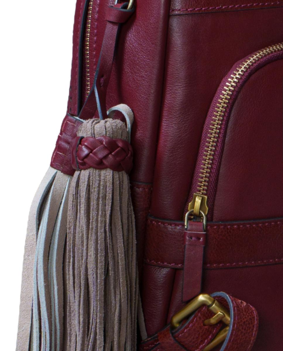 Mochila em Pele Perfurada Vermelho-6