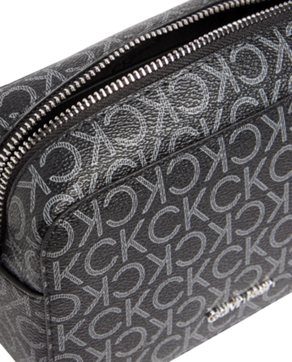 Mala a Tiracolo Pequena com Estampado de Monograma - Preto Preto-3