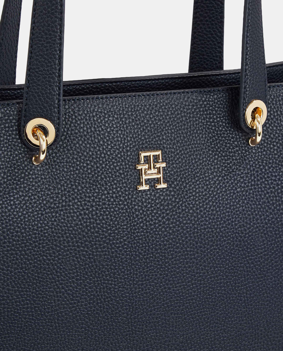 Tote grande en con logo TH y cremallera - Tommy Hilfiger - Azul marino Azul marino-4