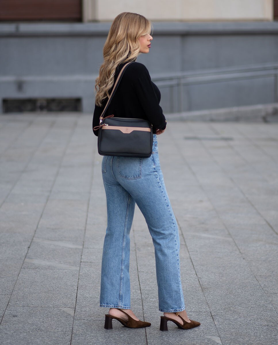Bolso Crossbody color - El Potro - Negro Negro-6