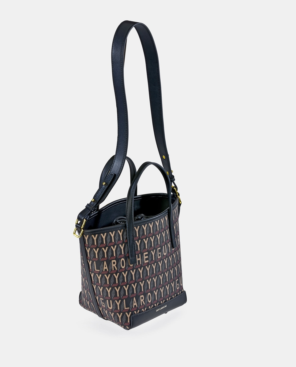 Mala Bucket com Alça de Mão, Alça de Tiracolo e em Lona - Azul Multicolor-3
