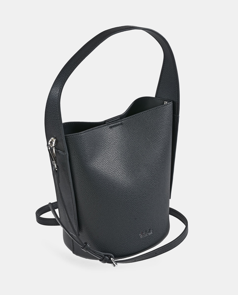 Mala Shopper em Pele Sintética - Preto Preto-4