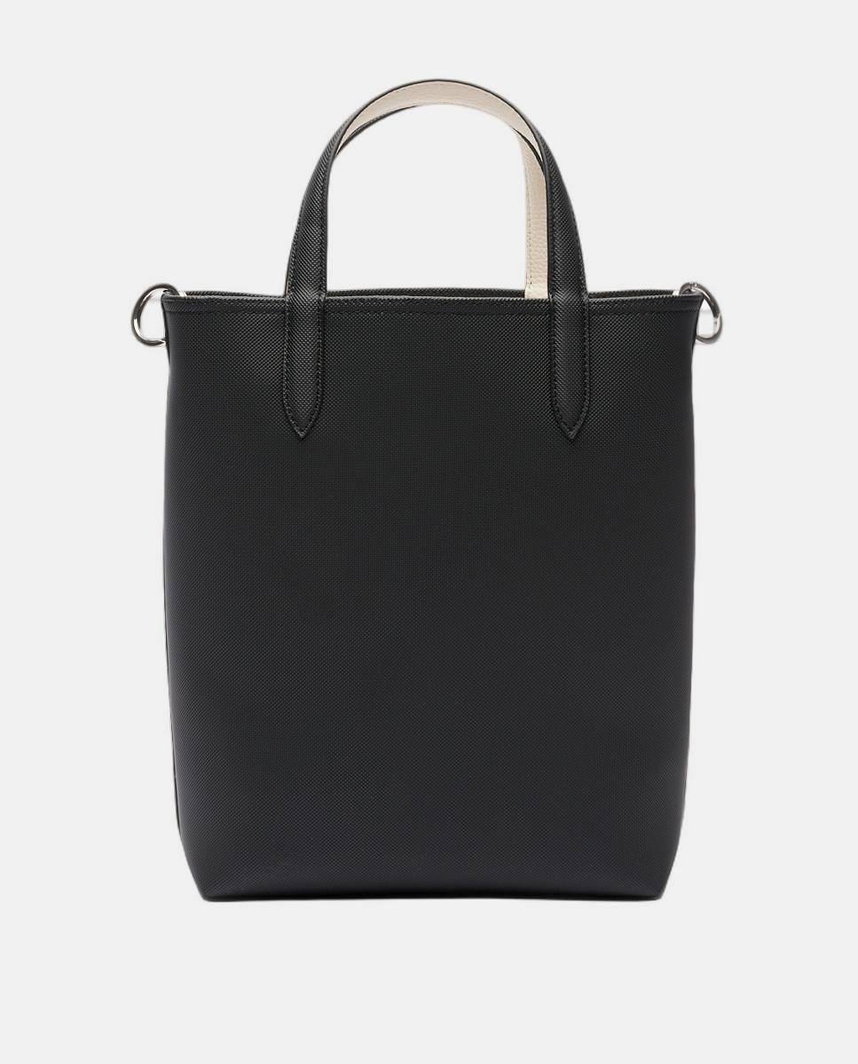 Tote reversible en burdeos y topo con logotipo plateado - Lacoste - Negro Negro-2