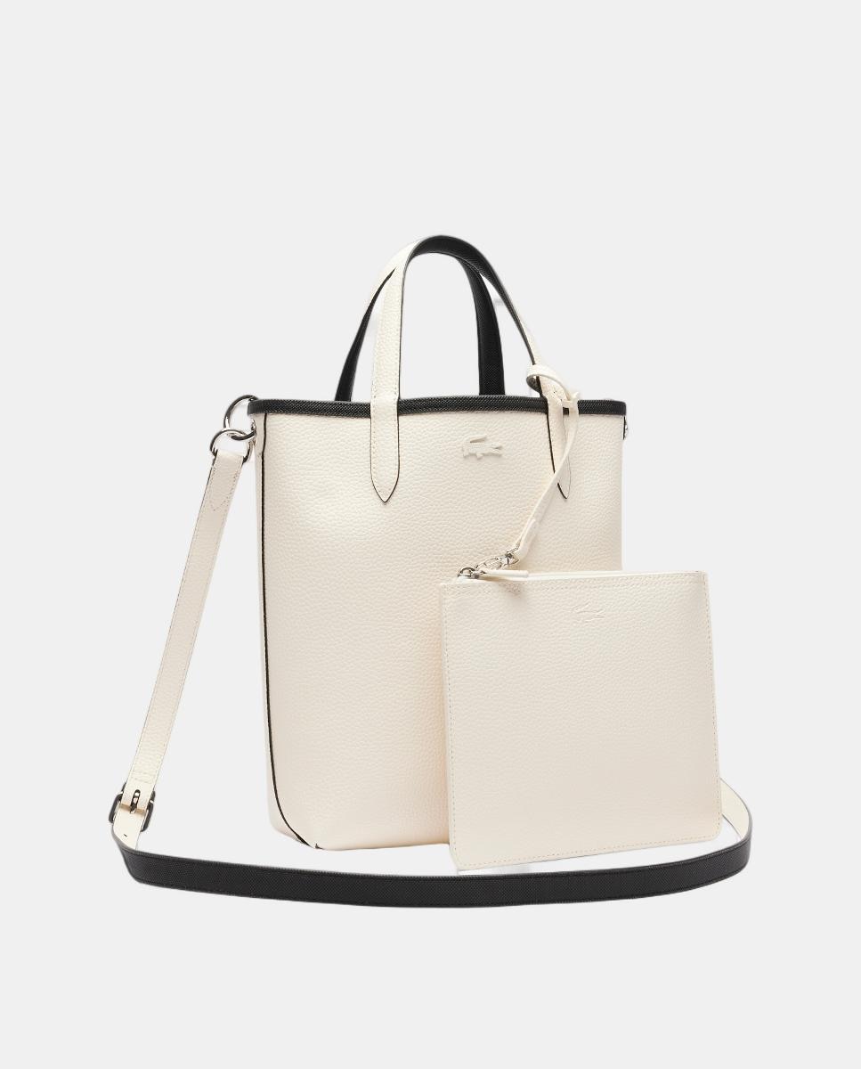 Tote reversible en burdeos y topo con logotipo plateado - Lacoste - Negro Negro-5