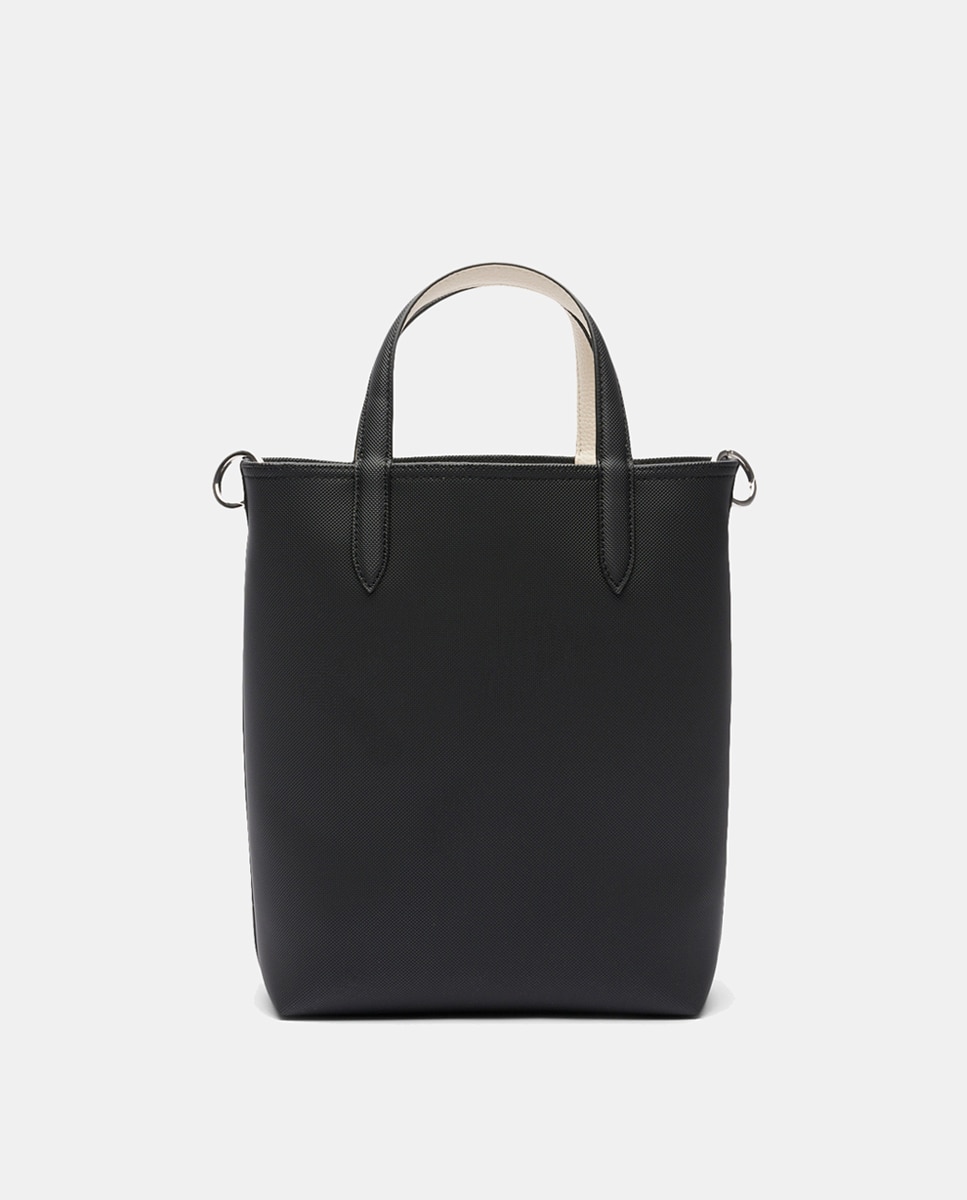 Tote reversible en burdeos y topo con logotipo plateado - Lacoste - Negro Negro-7