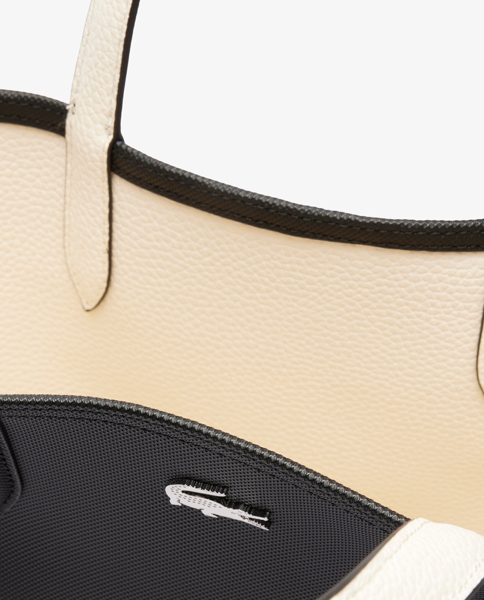 Tote reversible en burdeos y topo con logotipo plateado - Lacoste - Negro Negro-9