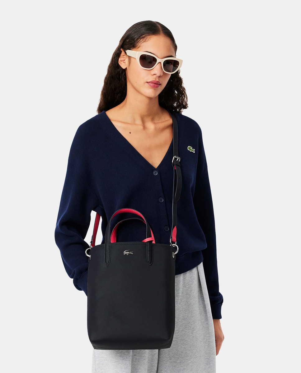 Mala Tipo Tote Reversível com Logótipo Prateado - Bordeaux/Taupe Azul-marinho-3