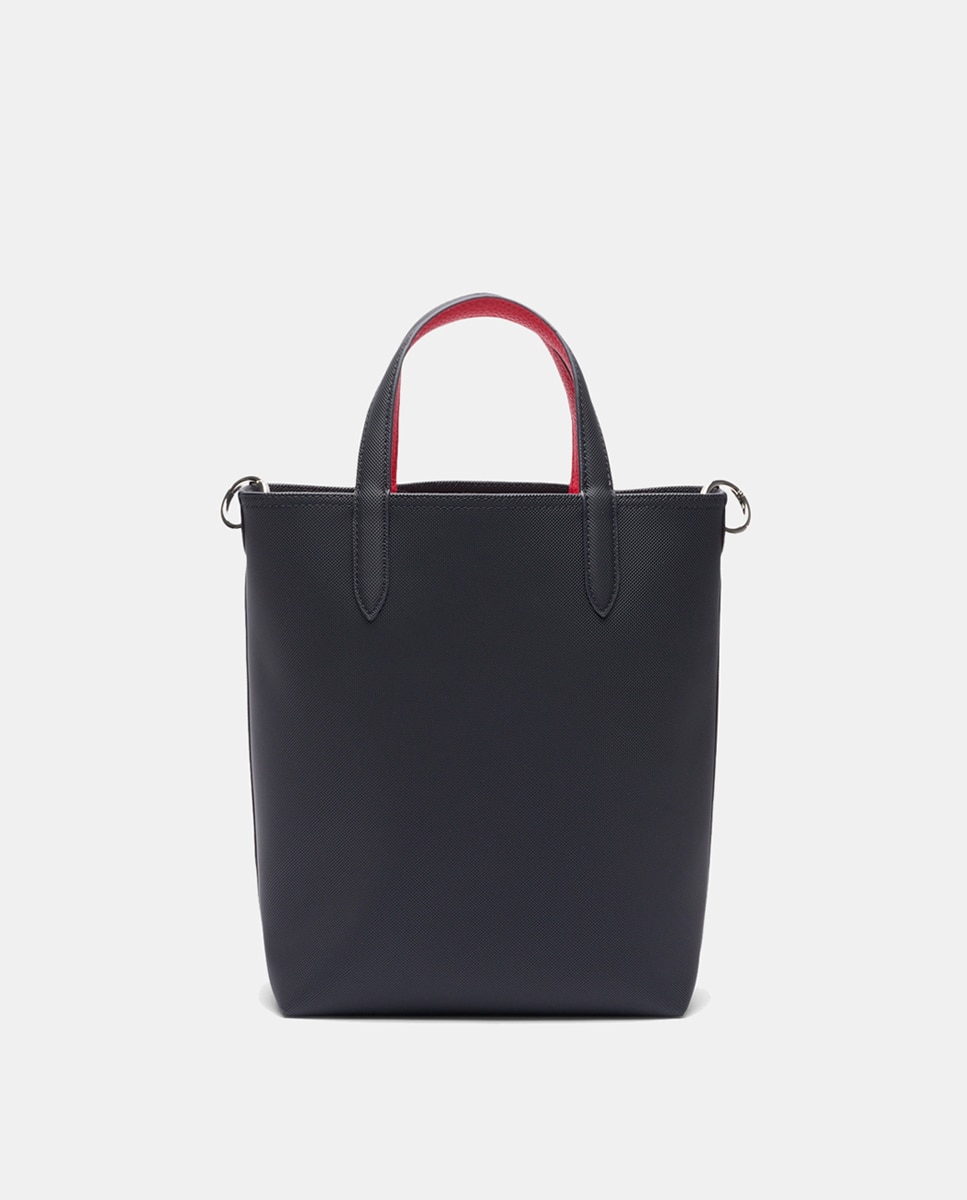 Tote reversible en burdeos y topo con logotipo plateado - Lacoste - Gris Azul marino-7