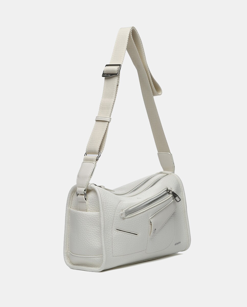 Mala a Tiracolo Oceans Diary em Materiais Reciclados - Bege Bege-2